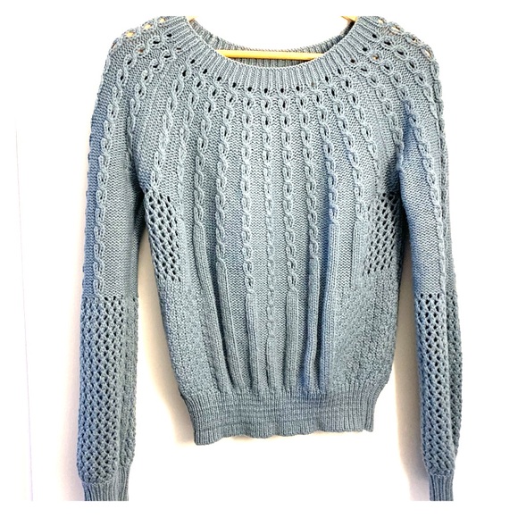 Guinevere Anthropologie Pale Blue Knit Sweater - Picture 1 of 6